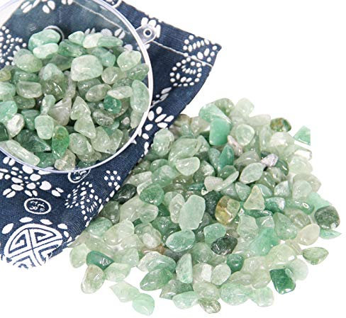 Orientrea 500 Grammi di Cristallo Naturale Quarzo Verde Fragola Pietra schiacciato, Fragola burattato Chip-Cristalli curativi Chip sfusi, Pietre levigate per Cristalloterapia e Reiki, Artigianato