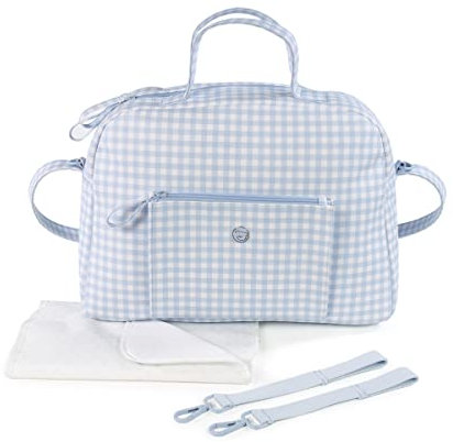 Pasito a Pasito. Bolsa para Carrito de Bebé Together. Bolsa Organizadora, Práctica, Elegante y de Gran Tamaño. Bolso de Maternidad Fabricado en Polipiel. Color Azul/Blanco