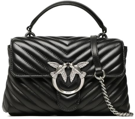 Pinko Damen Love Lady Puff MINI CL Sheep N, Z99o_schwarz-Old Silver