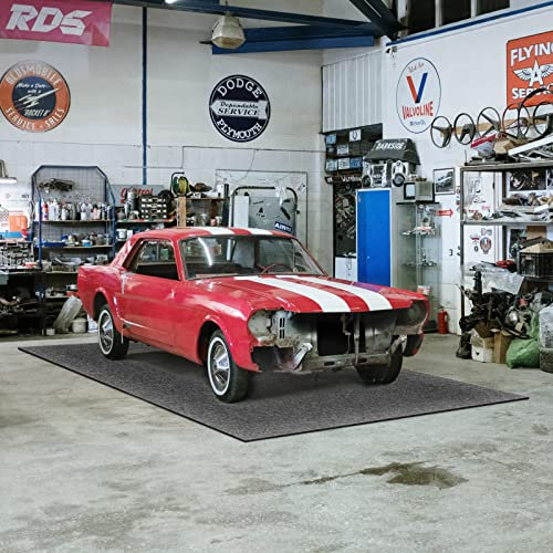 Jassoka Garagen-Bodenmatte, 43 x 28 cm, Auto-Garage-Parkmatten, Garage-Teppich für unter Autos, schützt den Garagenboden, Wasseröl-Absorption und Staubschutz (grau)
