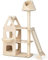 GYMAX Kratzbaum für Katzen Höhe 155 cm, Katzenkratzbaum mit Hängematte, Kratzbrett & Aussichtsplattform, Kletterbaum Katzenbaum Beige
