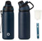 Fjbottle Stainless Steel Water Bottle 600ml/800ml/1L/1.5L with Magnetic Lid, BPA Free Insulated Water Bottle, Sports Metal Water Bottle Hot&Cold Drinks Vacuum Flask Leak-Proof for Gym, Work, Travel