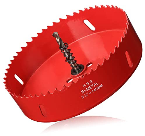 140mm Hole Saws Cutter, Bi-Metal Wood Drill Bit for Cutting Plywood, Fiberglass, PVC Board, Plastic and Drywall