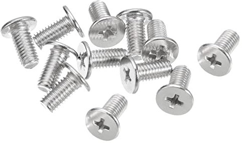 sourcing map Lot de 50 vis à tête ronde plate M5-0,8 x 10 mm en acier inoxydable 304 Phillips Drive vis à métaux pour fixation de meubles