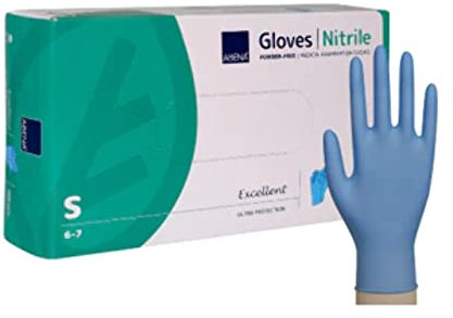 ABENA Small Nitrile Examination Gloves | Pack of 100/50 Pairs of Latex Free Gloves | Our Blue Powder Free Gloves Can Be Used As: Gloves for Cooking, Medical Gloves, Food Safe Glove and More