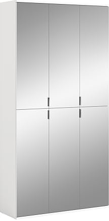 xonox.home Systemmöbel Projekt X 2tlg. Kombination Garderobe Ankleidezimmer Schranklösung Büro Ordnungssystem in Front Spiegel Korpus weiß Nb.,ca. 91x73x34 cm