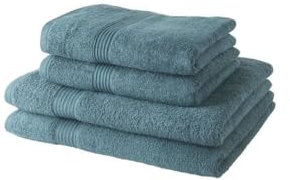 TODAY 2 Serviettes de Bain 50x90 + 2 Draps de Bain 70x130 cm 100% Coton - Paon