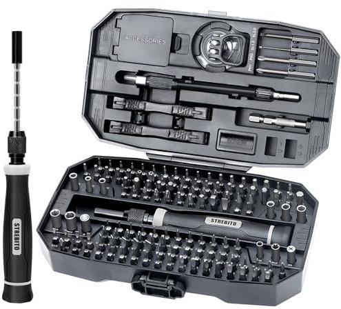 STREBITO 153-Piece Precision Screwdriver Set,Small Magnetic Screwdriver Set for DIY Electronic Repairs,Mini Repair Tool Kit for Computer,Laptop, Phone, MacBook, PS5, Controller,RC, Jewelers, Glasses