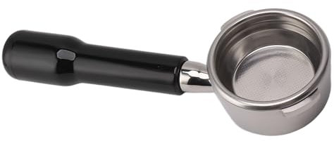 Cocoarm Porte-filtre à café sans fond en acier inoxydable pour machines à café, porte-filtre de 58 mm sans fond, accessoires de machine à café à 2 oreilles avec poignée confortable 9,1 x 2,3 pouces