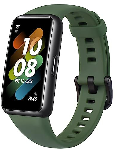 Tobfit Armband für Huawei Band 7 Armband Damen Herren,Silikon Ersatzarmbänder Uhrenarmband für Huawei Band 7 NFC(Green)
