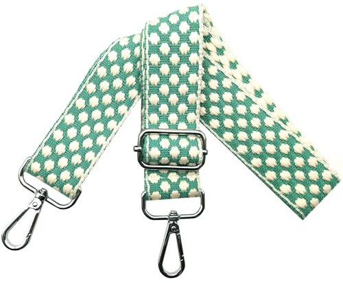 Taschengurt Verstellbarer Schultergurt für Taschen, Taschengurte zum Wechseln, Damen Tragegurt Breit 3.8cm mit Silber Karabiner, Schulterriemen, Damen Tasche Schultertasche Grün Basis, O6