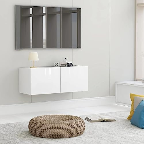 AUVYI TV-Schrank Hochglanz-Weiß 80x30x30 cm Holzwerkstoff Lowboard Nachttisch Holz Fernseher Schrank Wohnwand Modern Hängeschrank Wohnzimmer Kitchen Cabinet Aufbewahrungsschrank