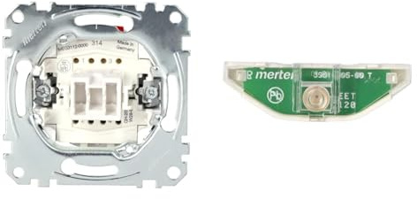 Bundle aus Schneider Electric Merten MEG3112-0000 Ausschalter-Einsatz, 2-polig, 10 AX, AC 250 V, Steckklemmen Made in Germany + Merten MEG3901-0006 LED-Beleuchtungs-Modul für Schalter/Taster, 100-230V