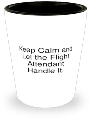 Brilliant Flight attendant Gifts, Keep Calm and Let the Flight, Useful Birthday Shot Glass Gifts For Men Women From Team Leader