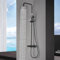 IMEX - Columna Ducha Negra Termostatica con Grifo | Conjunto de Ducha con Alcachofa y Rociador Antical Efecto Lluvia | Griferia en Latón y Acero Inox S.304 con Barra Extensible | Serie Monza
