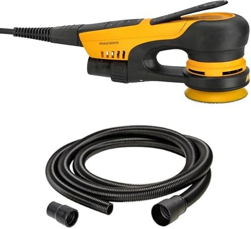 Mirka DEROS II 325 Exzenter-Schleifer Schleifmaschine mit Absaugung für Ø 77mm Schleifpapier, 2,5mm Hub Exzenterschleifmaschine + Mirka Antistatischer Absaugschlauch 4m, Für Schleifmaschinen