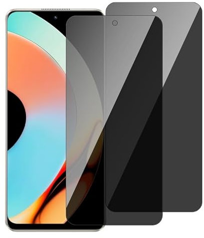 chejuza Privacy - Protector Pantalla Antiespias para Realme 10 Pro 5 g [2 unidades], dureza 9H, Pantalla Antiespia Cobertura Completa de Cristal Templado, HD Protección de Pantalla