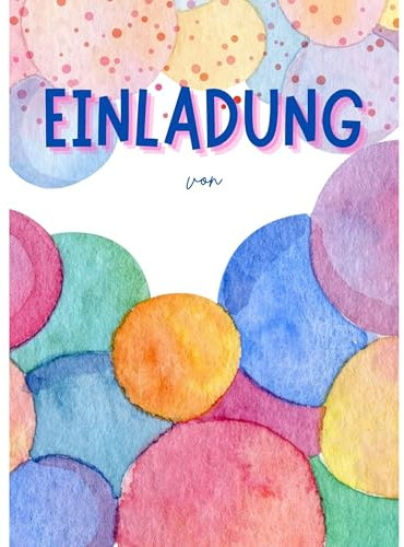 10 charmante Einladungskarten Geburtstag- Boaino DIE EINLADUNGSKARTEN KINDERGEBURTSTAG MÄDCHEN JUNGE - Regenbogen-Design, DIN A6, mit Umschlägen und Herz-Stickern, Perfekt für Kinderparty