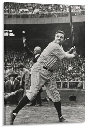 REDCHAMBER Poster, Motiv: American Batting Champions Babe Ruth, Retro-Poster, Leinwand, Gemälde, Poster, Wandkunst, dekorative Bilddrucke, moderne Dekoration, 40 x 60 cm