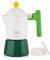 Bincoo Single Valve Espresso Coffee Maker,Mixed-Color Moka Pot-150ML/5 OZ Stovetop Espresso Maker with Filter Paper for Gas or Electric Ceramic Stovetop Camping(white-green)