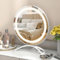 COSTWAY Hollywood Vanity Mirror with Lights, 3-Color Dimmable LED Lighted Tabletop Makeup Mirror with 360° Rotation, Smart Touch Screen and Memory Function, Round Dressing Table Mirror (400mm Diam)
