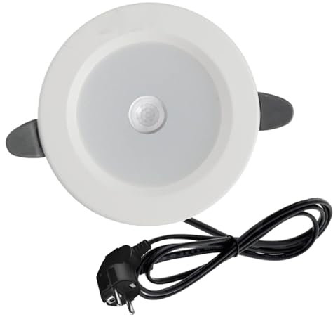 FSLiving Spot LED encastrable 7 W avec détecteur de mouvement, 230 V blanc froid 6000 K, 1 pièce Spot encastrable pour meubles, salle de bain, cuisine, 9-10 cm