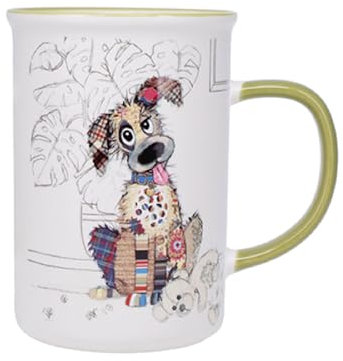 KIUB Large Mug with Animals – Nice Dog Design – Fine Porcelain Material – Capacity 360 ml