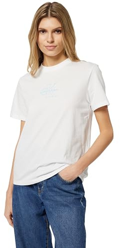 Calvin Klein Damen T-Shirt Kurzarm Classic Fit Tee aus Baumwolle, Weiß (Brilliant White), S