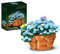 Juego de construcción de flores, juego de construcción de plantas pequeñas, planta en maceta azul con mariposa y maceta, colección botánica, juegos de construcción creativos para niños y adultos en
