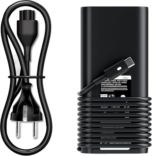 130W USB C Netzteil für Dell Laptop Ladekabel für Dell XPS 15 9500 9510 9520 9530 9575 XPS 17 9700 9710 9720 9730 Precision 5560 5570 5530 5550 5750 5760 3560 0K00F5 K00F5 20V 6,5A Type C Ladegerät