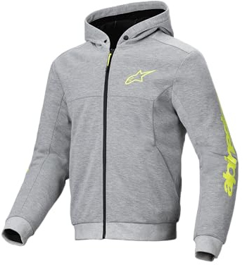 Alpinestars Chrome V2 Sport Sweat à capuche zippé de moto, grau/gelb, XL