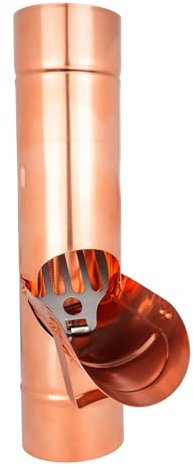 Baumeister.tech Regenrohrklappe mit Sieb für Dachrinne Fallrohrklappe Kupfer Regenwasserklappe Dichtheit und effizienter Betrieb des Rinnensystems für Fallrohr 100 mm Nennweite