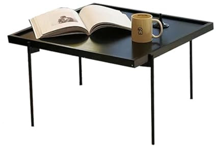 jwfxiaodige Couchtisch, Wohnzimmertisch, Schreibtischplatte aus Holz Und Beine aus Galvanisiertem Metall, Einfache Montage(Brass)