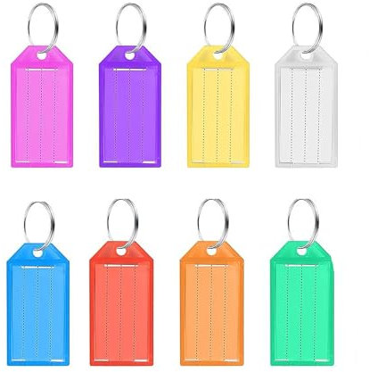 10 Stück Schlüsselanhänger Beschriftbar, Schlüssel Beschriftung, Schlüsselanhänger Zum Beschriften, Schlüsselschilder Zum Beschriften, Für Gepäck Haustiere Schlüssel(8 Farben)