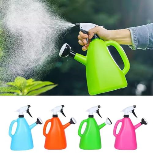 Regadera 2 en 1 con pulverizador, botellas de pulverización de gran capacidad, hervidor de riego portátil para plantas, botella de riego manual, herramienta de jardinería de flores para jardín
