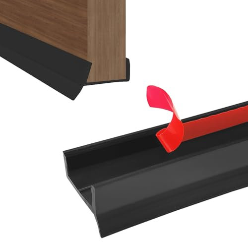 Hengrongshen Joints d'étanchéité Autocollant pour Plinthe | pour 15/16/17/18 mm d'épaisseur de Plinthe Bois | avec Lèvre d'étanchéité | Profilé d'étanchéité pour Plinthes de Cuisine | Noir - 3M