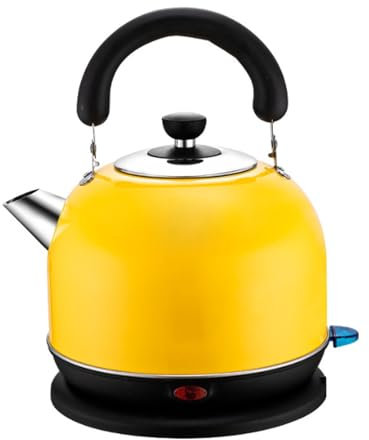 KKTX Electric Kettle,304 Stainless Steel | Boil Dry Protection & Auto Shut Off | 3L Fast Boil Jug Kettle for Hot Water Tea or Coffee | Anti-scalding handle Yellow,3L