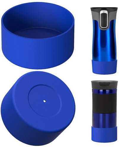 Linkidea 2er-Pack Wasserflaschenschutz, kompatibel mit Contigo West Loop 2.0 16oz/20oz/24oz, Huron 2.0 16oz/20oz, Rutschfester Flaschenboden-Stoßstangenschutz aus Silikon (Marineblau)