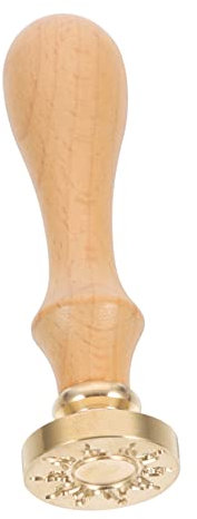 HOMSFOU Vintage Wachssiegelstempel mit Sonnenmuster Kupfer und Holzgriff für Einladungen Umschläge Karten und Bastelarbeiten Hochwertiges Stempelzubehör Retro Design