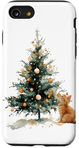 Christmas tree, cat, cute, kitten Case for iPhone SE (2020) / 7 / 8