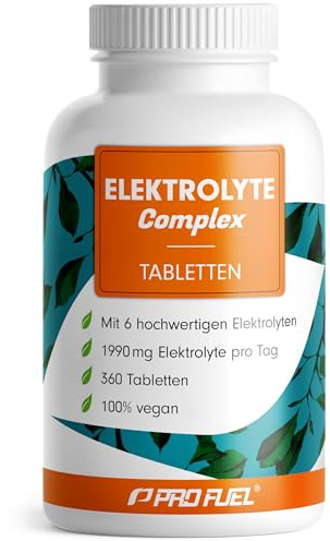 Elektrolyte-Tabletten 360x - 1990 mg Elektrolyte pro Tag - mit Magnesium, Calcium, Kalium, Natrium, Chlorid & Phosphor - laborgeprüft mit Zertifikat - 100% vegan - Vorrat für 120 Tage