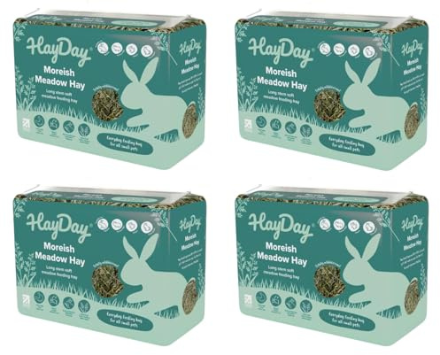 HayDay (1kg x 4pk) Premium Barn dried, long stem, nutritious moreish meadow feeding hay for small pets.