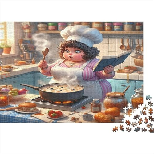 Koch in Küche 1000 Teile Puzzle 1000 Teile Puzzle Spiel Kochszene für Erwachsene Entspannung Familienspaß 70x50cm/1000pcs