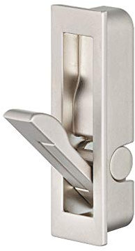 Gedotec Klappgriff Metall Möbelgriff vernickelt matt - K-085 | Klapphaken & Kleiderhaken klappbar | Griff & Haken zum Einlassen für Möbel im Holz | Stahl verchromt | 1 Stück - Schrankgriff versenkt