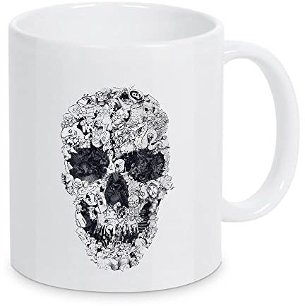 artboxONE Tasse Doodle Skull von Ali GÜLEÇ - Kaffeetasse Comic