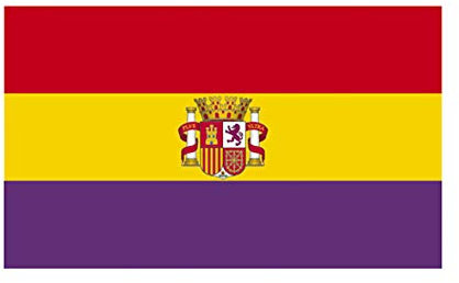 Desconocido Bandera Republica ESPAÑOLA con Escudo Republicana Grande 150 Cm 1,5 Metros