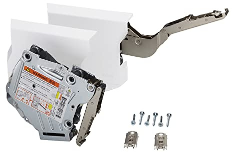 Klappenbeschlag Blum AVENTOS HK-S für Tip-On 20K2E01T (LF 960-2215) | für Hochklappen Öffnungswinkel 107° inkl. Abdeckkappen seidenweiß und Frontbefestigungsset