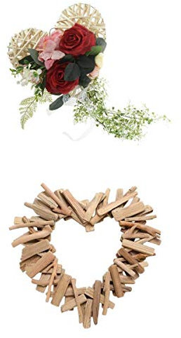 Tubayia 2 Stück Rose Rattan Kranz Hängender Dekokranz Treibholz Ornament Wanddeko Wohnkultur