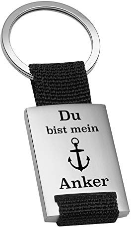 Geschenke 24 | Schlüsselanhänger personalisiert Du bist mein Anker (Schwarz - VS) | Liebesgeschenk | maritime Geschenkidee | Valentinstagsgeschenk mit Gravur | kleine Aufmerksamkeit