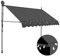 vidaXL Markise Einziehbar Handbetrieben mit LED Wasserabweisend Klemmmarkise Balkonmarkise Sonnenschutz Terrasse Balkon Garten 300cm Anthrazit